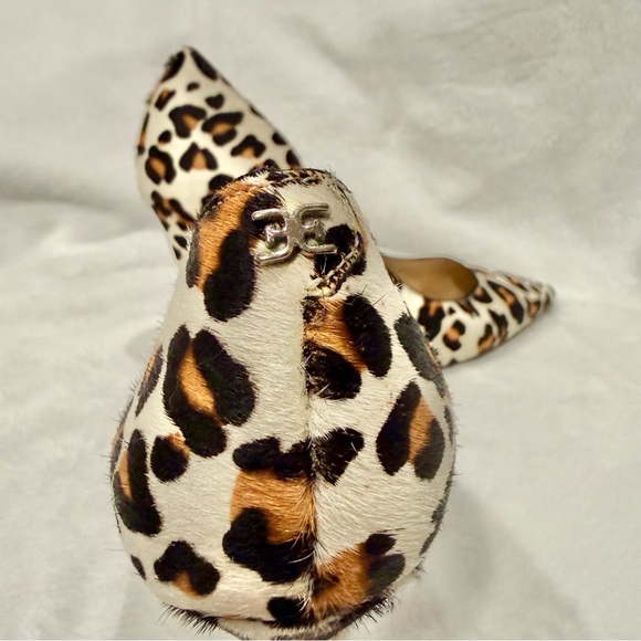 Sam Edelman Hazel Pointed Toe Calf Hair Leopard Print Pumps - Picture 9 of 15